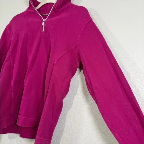 Tommy Bahama Sweater Quarter Zip Pullover Heavy Warm Purple Pink Magenta Women S - Picture 3 of 6